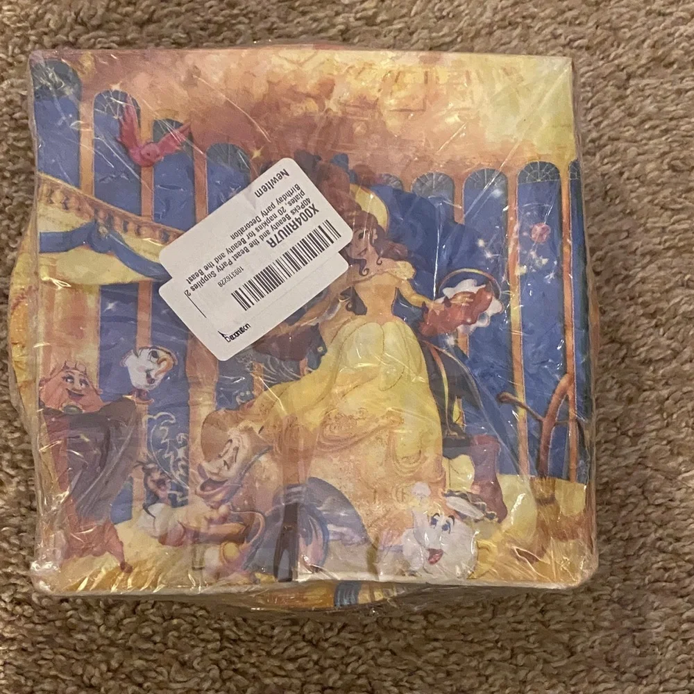 Yellow Beauty and Beast Party Plates and Napkins - Kids Party Supplies